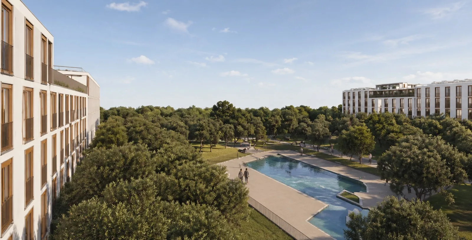 Rendu de la piscine de Vik Living dans le patio paysager